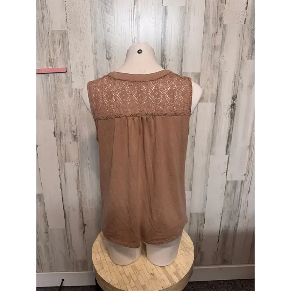 Perception Concept Mauve Pink Sleeveless Top Womens Size Large L Lace Tie Front - Image 2