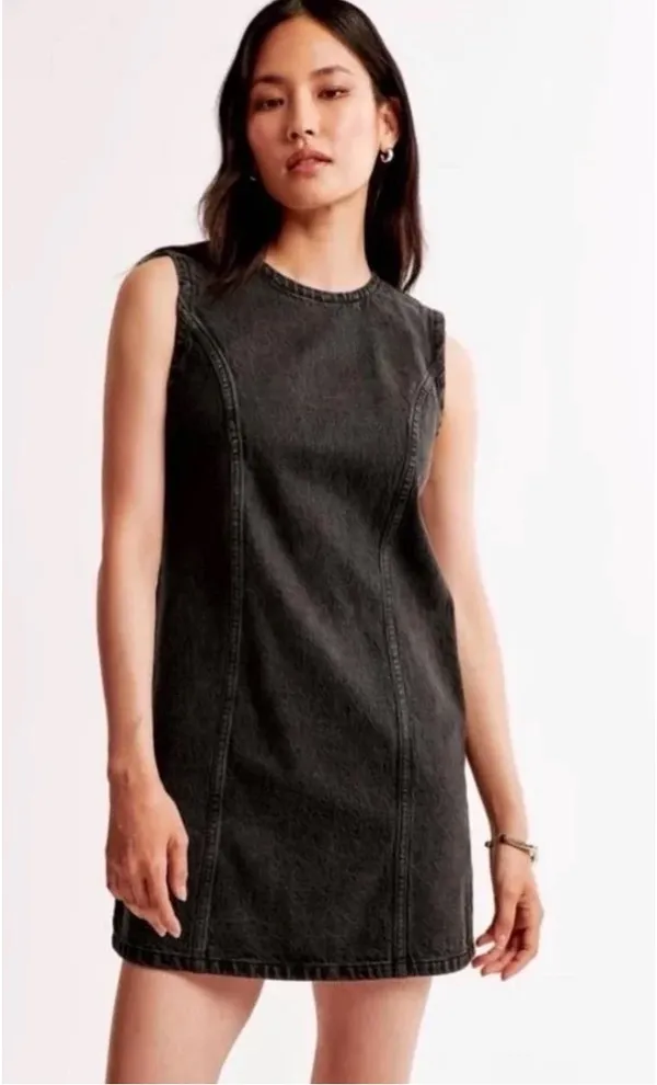 Abercrombie Denim Dress Shift Mini - Image 7