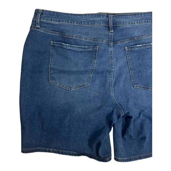 Terra & Sky Blue Denim High-Ruse Women Bermuda Plus Size 22W Cotton Stretch - Image 5