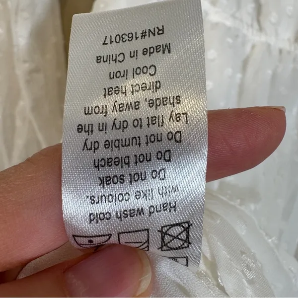 Lioness White Swiss Dot Tiered Mini Dress Womens S Boho Fairy Cottage Core Bride - Image 7