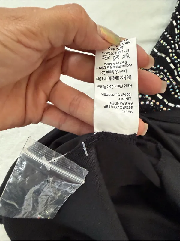 Windsor Rhinestone Bodycon Mini Dress NWT Black Glam Party Size S - Image 7
