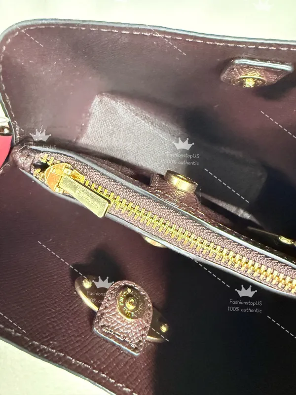 Coach C7269 Mini Town Bucket Bag In Signature Canvas Brown Strawberry Crossbody - Image 8