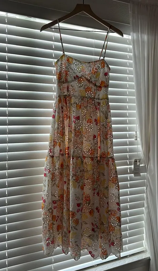 Francesca's Becky Eyelet Fruit Midi Dress - Image 4