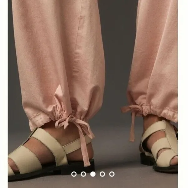 ANTHROPOLOGIE Pilcro Satin Cargo Parachute Pants Pink Combo Size 31 NEW - Image 8