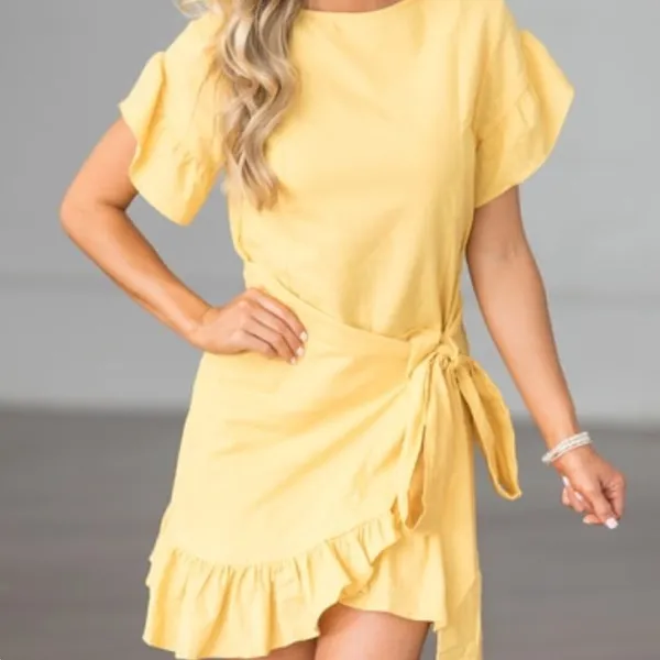 ✨HP✨Shine After Sundown Dress Mustard✨ - Image 4