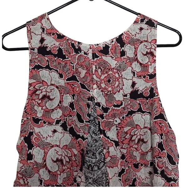 Lucky Brand Womens S Floral Paisley‎ Tank Top Coral Cream Boho Peasant Festival - Image 11