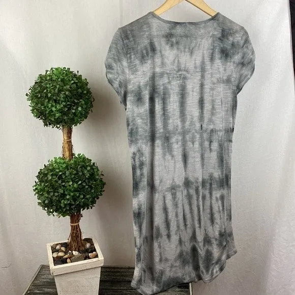 Miss Me Gray Chain Embellished Short Sleeve Tunic Tee T Shirt Top M - Image 3