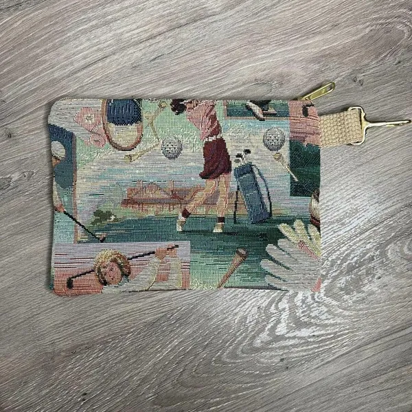 Vintage Woven Knitted Golf Golfer Carry All Change Purse Wallet Clutch One Size - Image 2