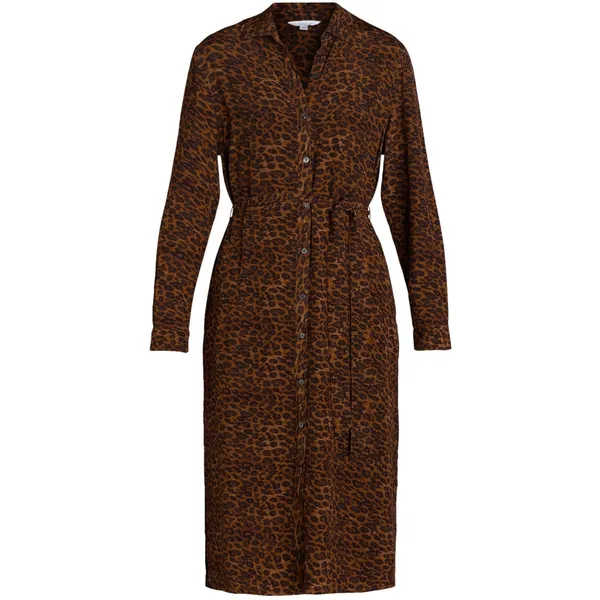 Time and Tru Womens Shirt Dress Size XL Brown Leopard Button-Front Long Sleeve - Image 3