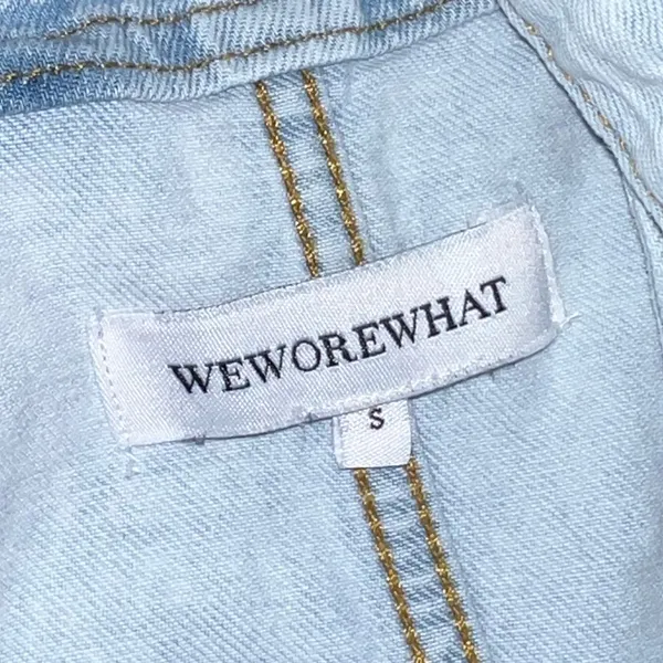 WeWoreWhat Slit Overall Short in Super Light Size Small - Image 11