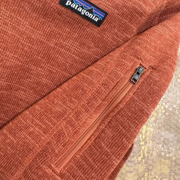 Patagonia Womens Better‎ Sweater 1/4-Zip Pullover Fall Orange Small - Image 6
