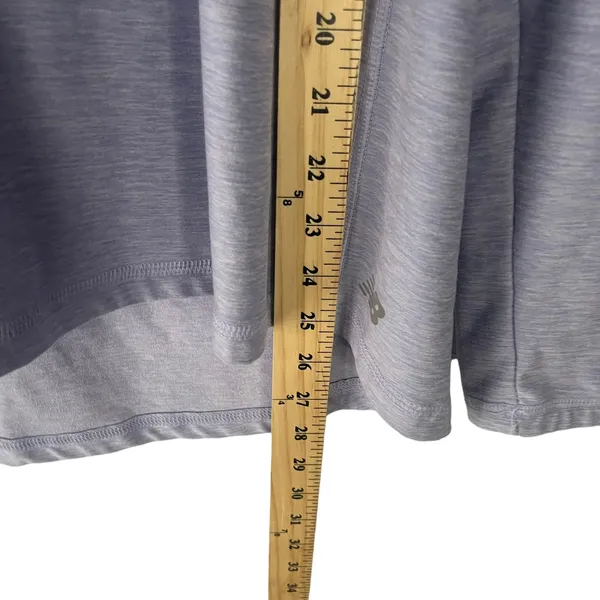 New Balance Size M‎ Half Zip Funnel Neck Long Sleeve Light Blue Pullover Sweater - Image 8