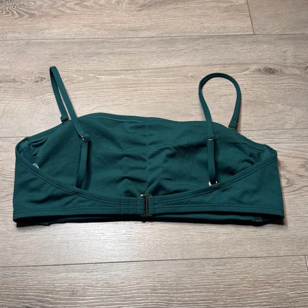 Shade & Shore Emerald Green Ribbed Bandeau‎ Bikini Top XL Xlarge Women Swimwear - Image 2