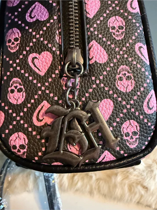 Ed Hardy Vegan Leather Skull Satchel Crossbody - Image 7