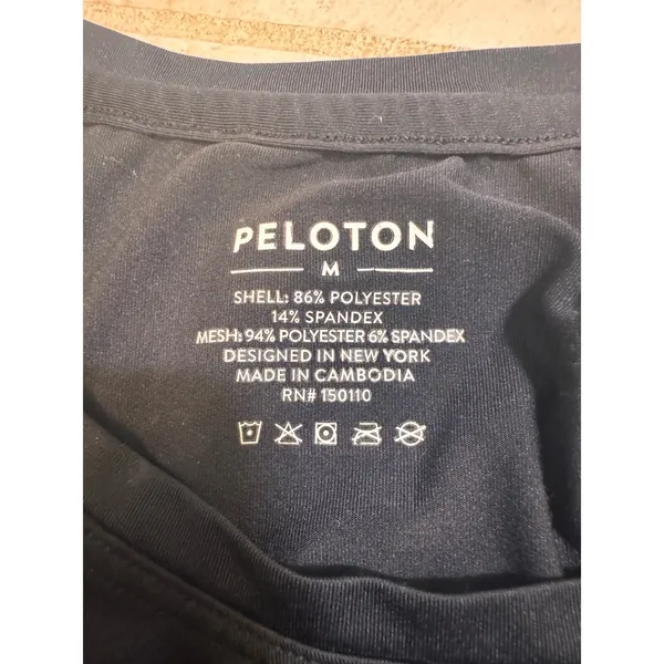 Peloton Black Racerback Tank Top Medium Mesh Back Athletic Workout Shirt‎ - Image 2