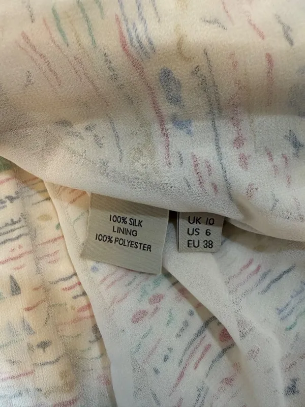 Orla Kiely Silk Sailboat Print Pleated Midi Skirt Nautical Marine Whimsical - Image 3