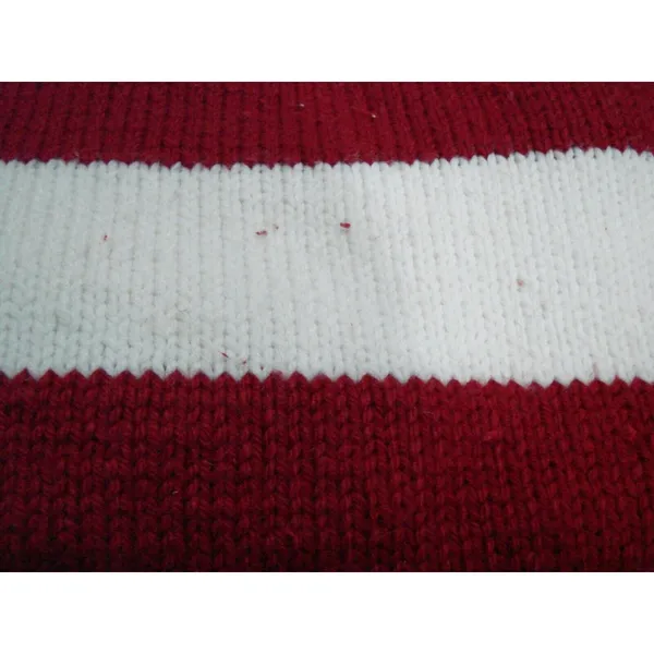 Handmade Hand Knit Pullover Sweater Turtleneck Size Med Crochet Warm Striped Vtg - Image 7