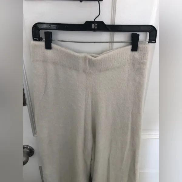 Amanda Uprichard Charlett Cozy Pant Ivory Off White Furry Fuzzy Pants Medium - Image 5