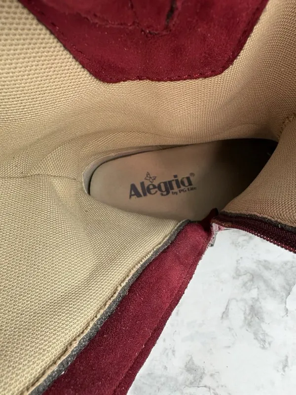 Alegria Kris Boots Womens Size 36/5-5.5 Red Leather Mid Calf Comfort Fall Winter - Image 14