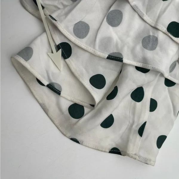 PEONY Le Spot Maxi Skirt SZ 2 Green Polka Dot Thigh High Slit eco-Conscious NWT - Image 15
