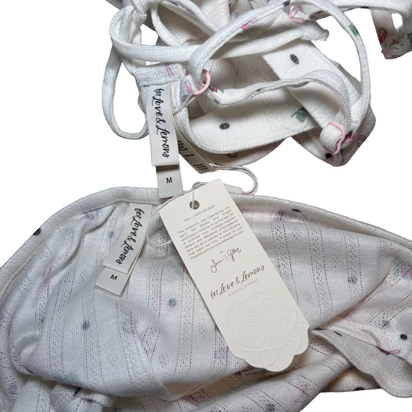 NWT For Love and Lemons Victoria’s Secret White Pointelle Bralette and Panties Set - Image 4