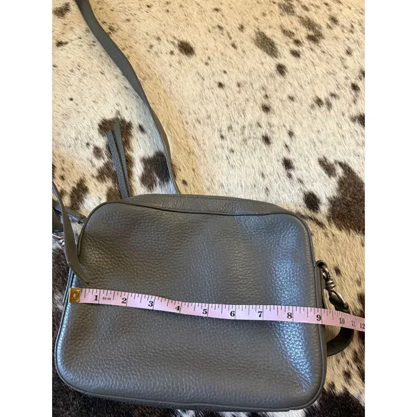 All Saints Captain Lea Leather Crossbody Bag In Gray - Image 10