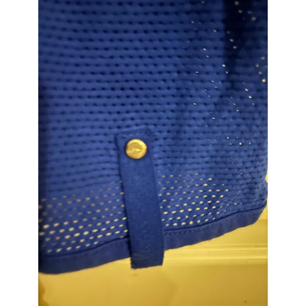 LAUREN Ralph Lauren Womens Blue Textured Knit 3/4 Sleeve Top‎ M - Image 4