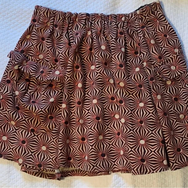 Free people retro print Indie knit skirt with pockets medium - Image 6