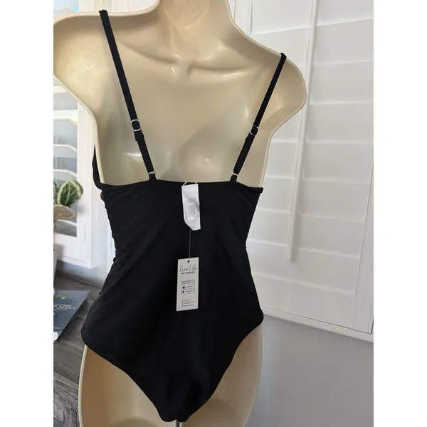 Cupshe Women's Small One Piece Swimsuit Tummy Control V-Neck Bathing Suits Boho‎ - Image 2