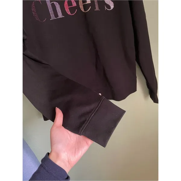 Ted Baker Cheers Embellished Sweatshirt Black Crewneck Pullover Top Size 0 - Image 4