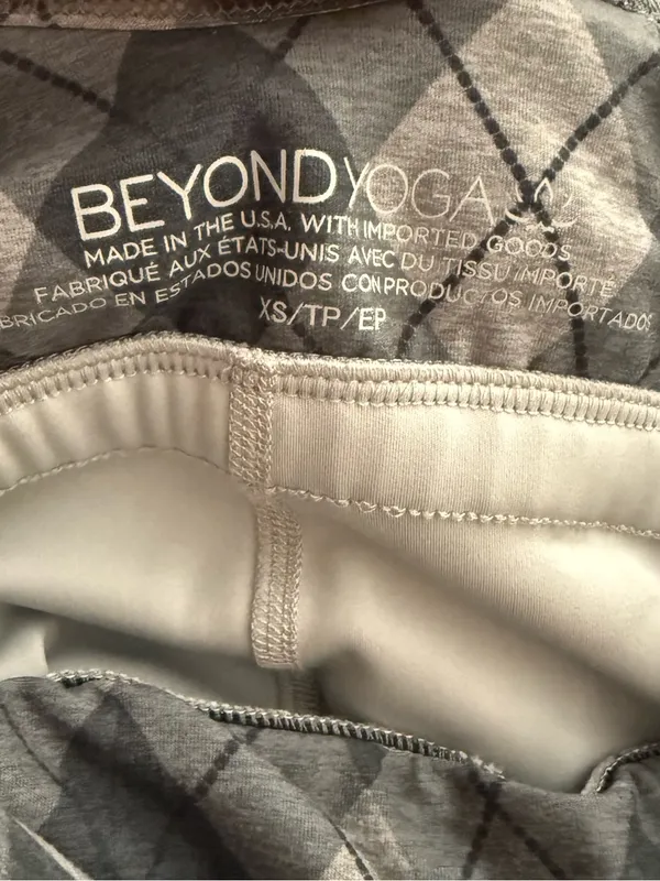 BEYOND YOGA Softmark Movement Dress Grey Argyle Plaid Size XS - Image 4
