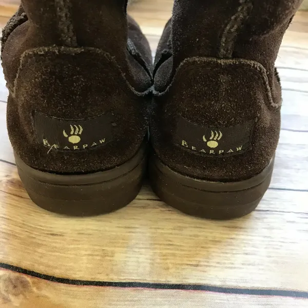 Bearpaw Brown Tall Shearling Boots‎ Brown US 6 EU 37 Suede Wool Womens - Image 8