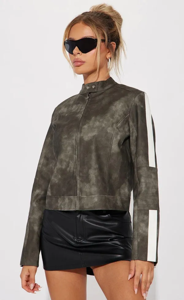 Nasty Gal Washed Leather Jacket - Image 2