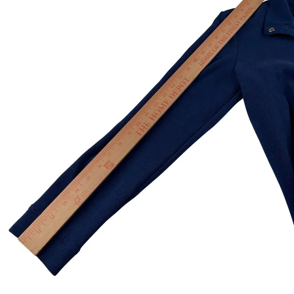 Karen Scott Sport Navy Textured Pullover Long Sleeve Collared Shirt Top Size S - Image 6