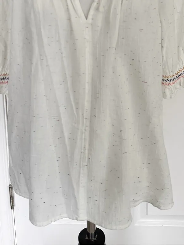 Madewell Smocked Short Sleeved Peasant Top Size Medium - Image 5