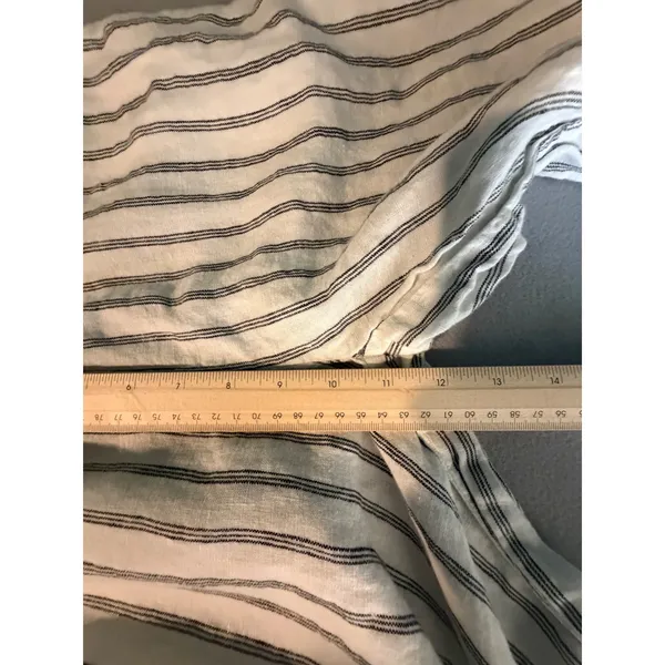 Quince Linen Pants Striped Small White Black Elastic Waist Pockets Sustainable - Image 14