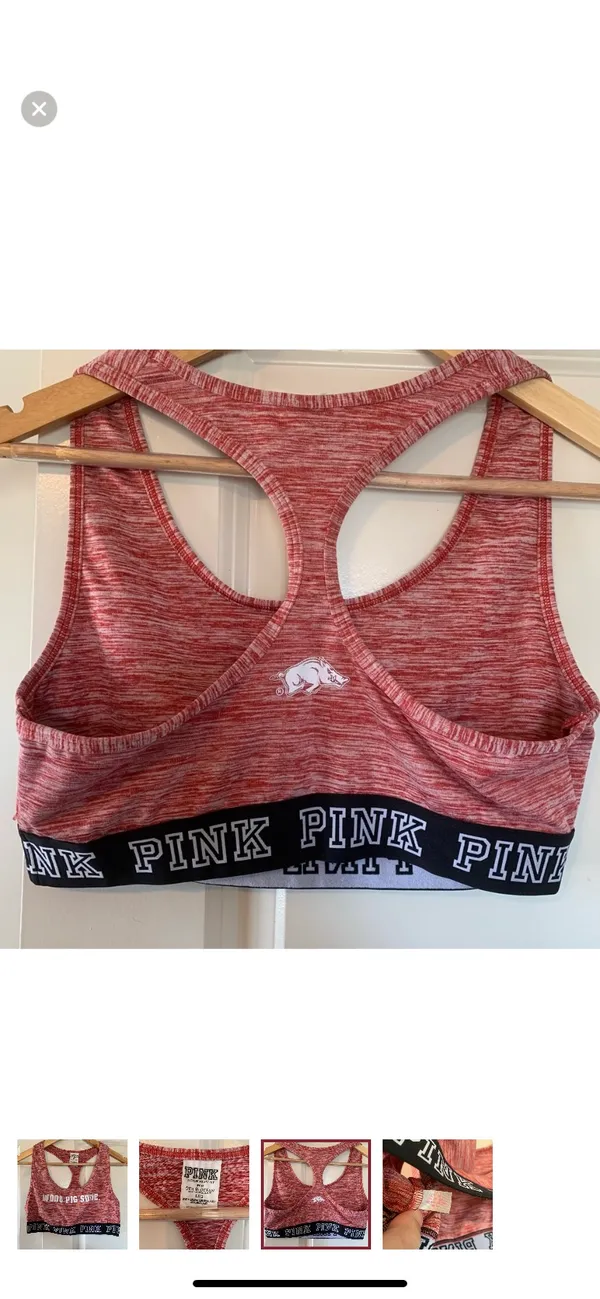 PINK University Of Arkansas Racerback Bra Top - Image 3