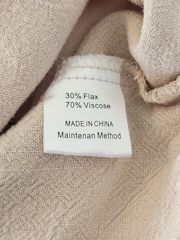 Anrabess Beige V-neck Wide Leg Jumpsuit Size Large - Image 11