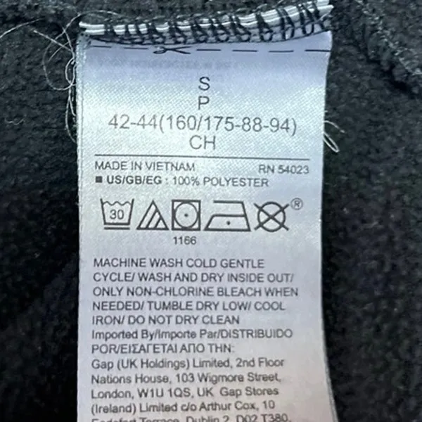 GAP Dark Gray Fleece Sherpa Long Sleeve Hoodie Hooded Sweatshirt Top Size S - Image 4