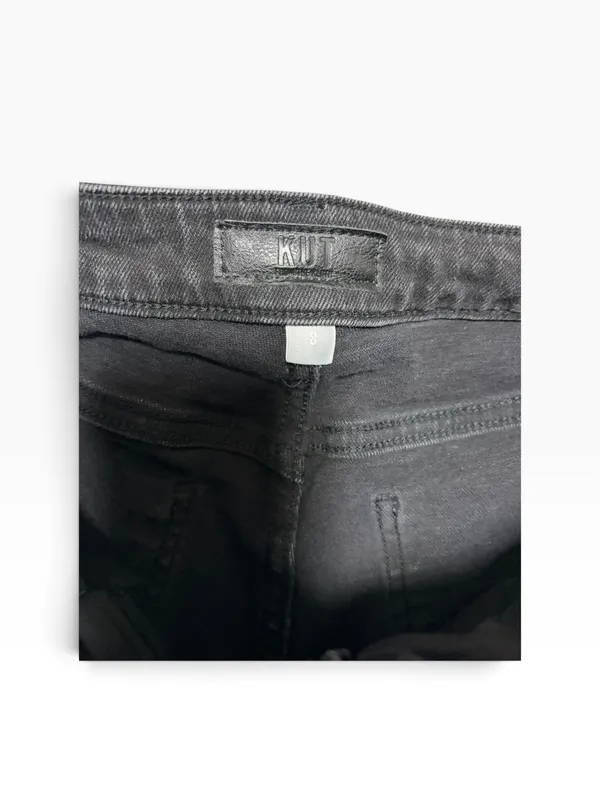 Kut from the Kloth Kelsey High Rise Fab Ab Ankle Flare Jeans Size 8 Black - Image 3