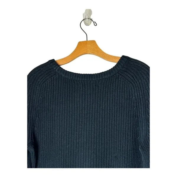 Oak + Fort Sweater Women XS Washed Black Ribbed Knit Cotton Crew‎ Neck Pullover - Image 4