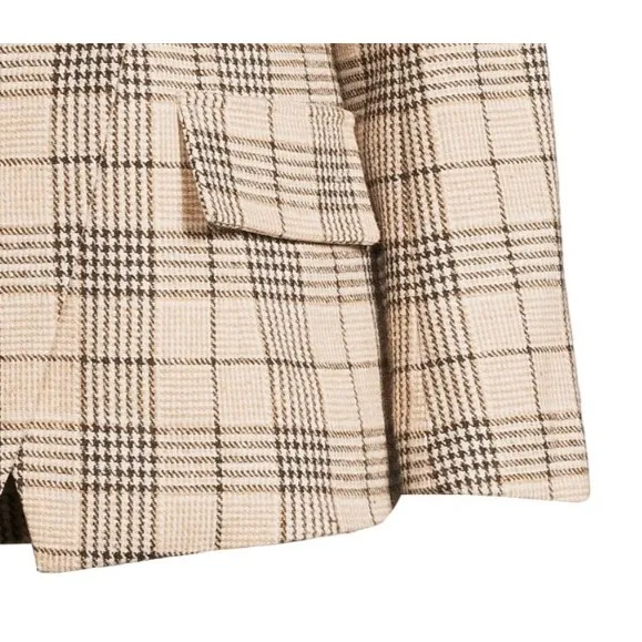 Attitude Unknown Womens Blazer Size L Rust Plaid Ponte Knit Stretch Lined Office - Image 8