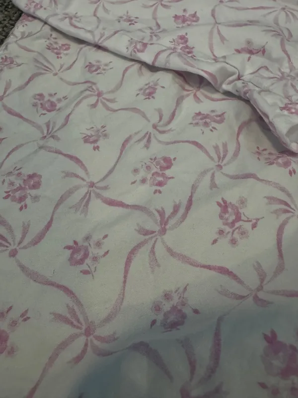 Love Shack Fancy Pottery Barn Pajama Set Floral Pink White Tie Front Pants - Image 3