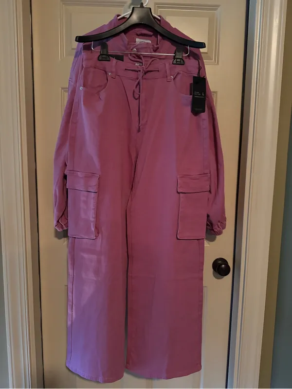 American Bazi Mauve Pink Utility Jumpsuit Set - Image 3