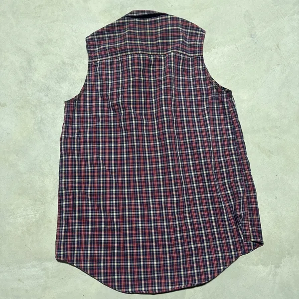 Abercrombie & Fitch Button Down Shirt Vest Women's SZ M Vintage Y2K 100% Cotton - Image 5