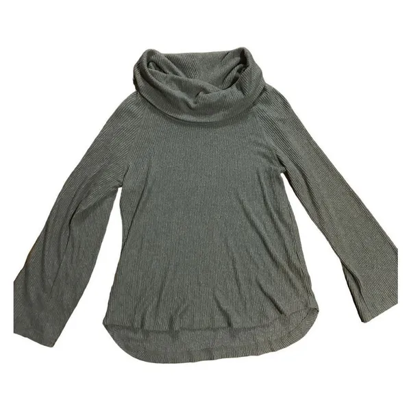 Anthropologie‎ Maeve Maurisa Cowlneck Thermal Sweater XS Olive green - Image 2