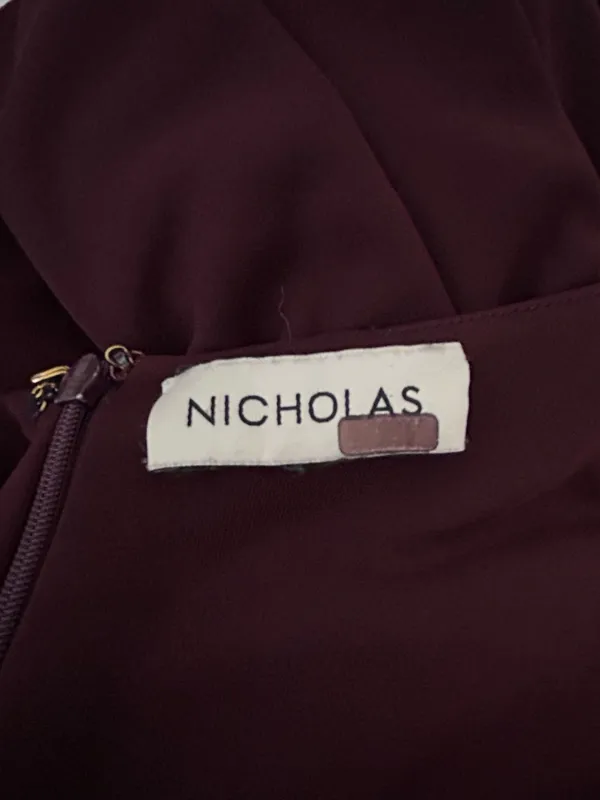 Nicholas Noel Gown Plum Burgundy Red Size 8 - Image 8