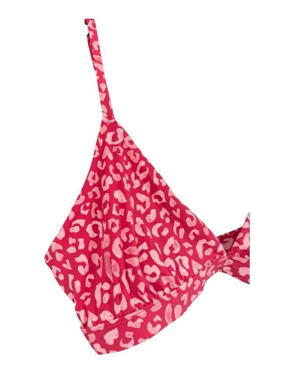 Fabletics Naked Feel Triangle Bralette Size XL Haute Red Leopard Kiss NWT - Image 4