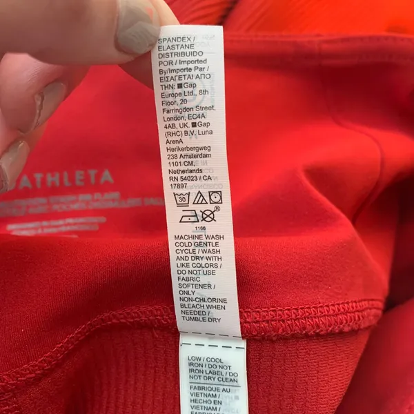 Athleta Salutation Stash Pocket Rib Flare Meg Red Pants Womens Medium - Image 13