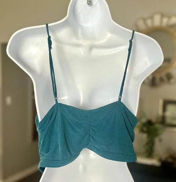 Urban Outfitters Teal Crop Top Sz Large Women’s Adjustable - Image 2